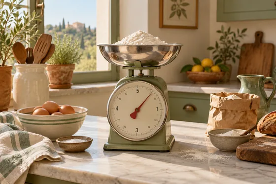 Básculas de cocina retro: esfera, tara y precisión útil