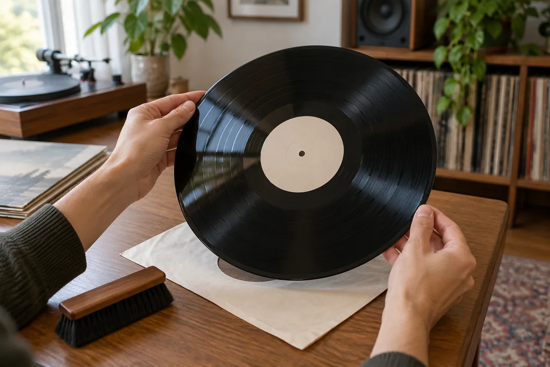 Cómo conservar vinilos: fundas, limpieza y almacenamiento: imagen editorial ilustrativa