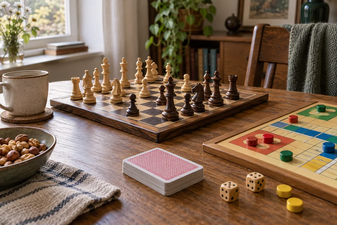 Juegos de mesa clásicos para regalar y sacar a la mesa: imagen editorial ilustrativa