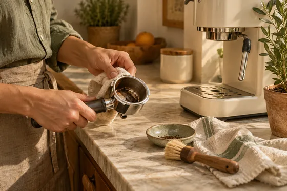 Cómo limpiar una cafetera de brazo sin confundir los ciclos