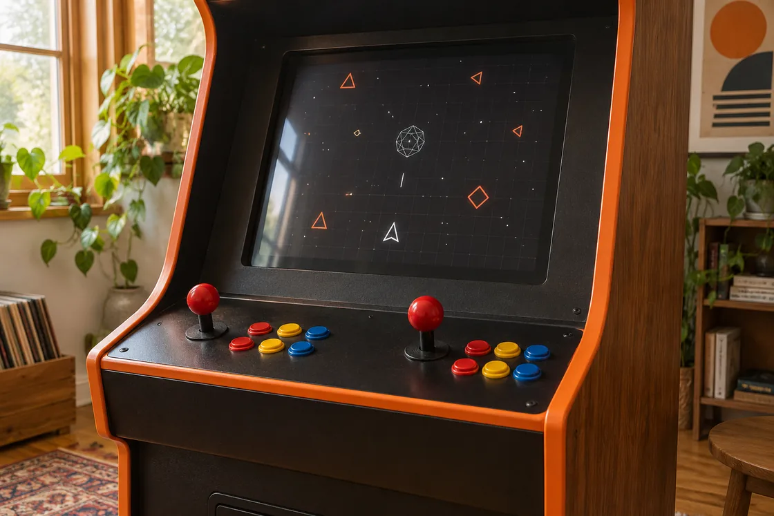 Videojuegos retro: consolas portátiles y arcade para casa: imagen editorial ilustrativa